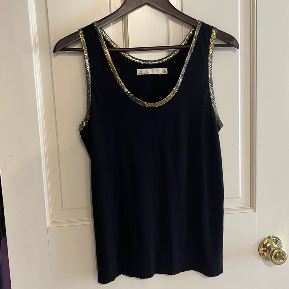 MADEWELL BLACK TANK SIZE S WITH METALLIC TRIM NWOT